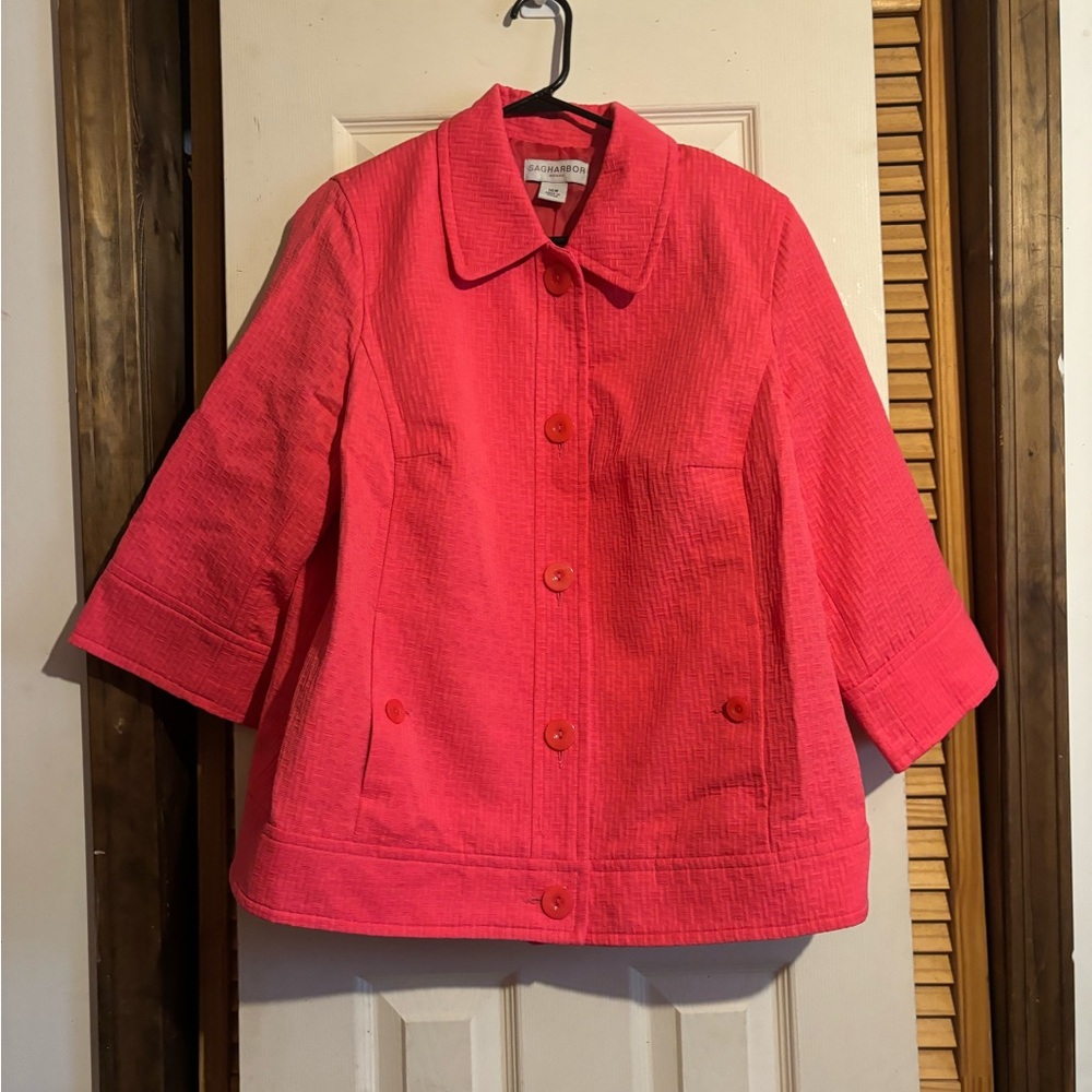 🐾 Coral Pink Sag Harbor Blazer: Size: 16 W 🐾